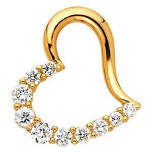 Load image into Gallery viewer, 14K Yellow Gold 17mm Journey CZ Open Heart Pendant