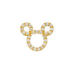 14K Yellow Gold 12mm CZ Crarm Pendant