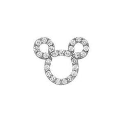 14K White Gold 12mm CZ Crarm Pendant