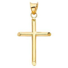 14K Yellow Gold 17mm Cross Religious Pendant