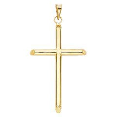 14K Yellow Gold 31mm Cross Religious Pendant