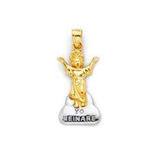 Load image into Gallery viewer, 14K Two Tone 11mm Praying Jesus Religious Pendant