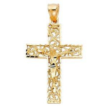 Load image into Gallery viewer, 14K Yellow Gold  28mm Religious Crucifix Pendant