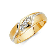 Load image into Gallery viewer, 14K Two Tone Gold 8mm CZ Men's Wedding Band