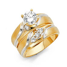 Load image into Gallery viewer, 14K Two Tone Gold 6mm Round CZ Engagement Ring--Wedding Band and Engagement Rings are sold Separately
