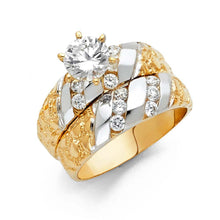 Load image into Gallery viewer, 14K Two Tone Gold 6mm CZ Ladies Wedding Band