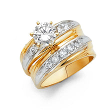 Load image into Gallery viewer, 14K Two Tone Gold 6mm CZ Ladies Wedding Ring--Wedding Band and Engagement Rings are sold Separately