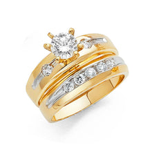 Load image into Gallery viewer, 14K Two Tone Gold 5mm CZ Ladies Wedding Ring--Wedding Band And Engagement Ring are sold Separately