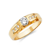 Load image into Gallery viewer, 14K Yellow Gold Round 5mm CZ Men's Wedding Band