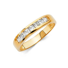 Load image into Gallery viewer, 14K Yellow Gold Round 4mm CZ Men's Wedding Band