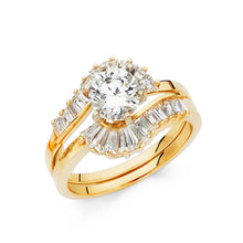 Load image into Gallery viewer, 14k Yellow Gold Round 5mm CZ Duo Set