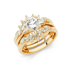 Load image into Gallery viewer, 14k Yellow Gold Round 4mm CZ Duo Set