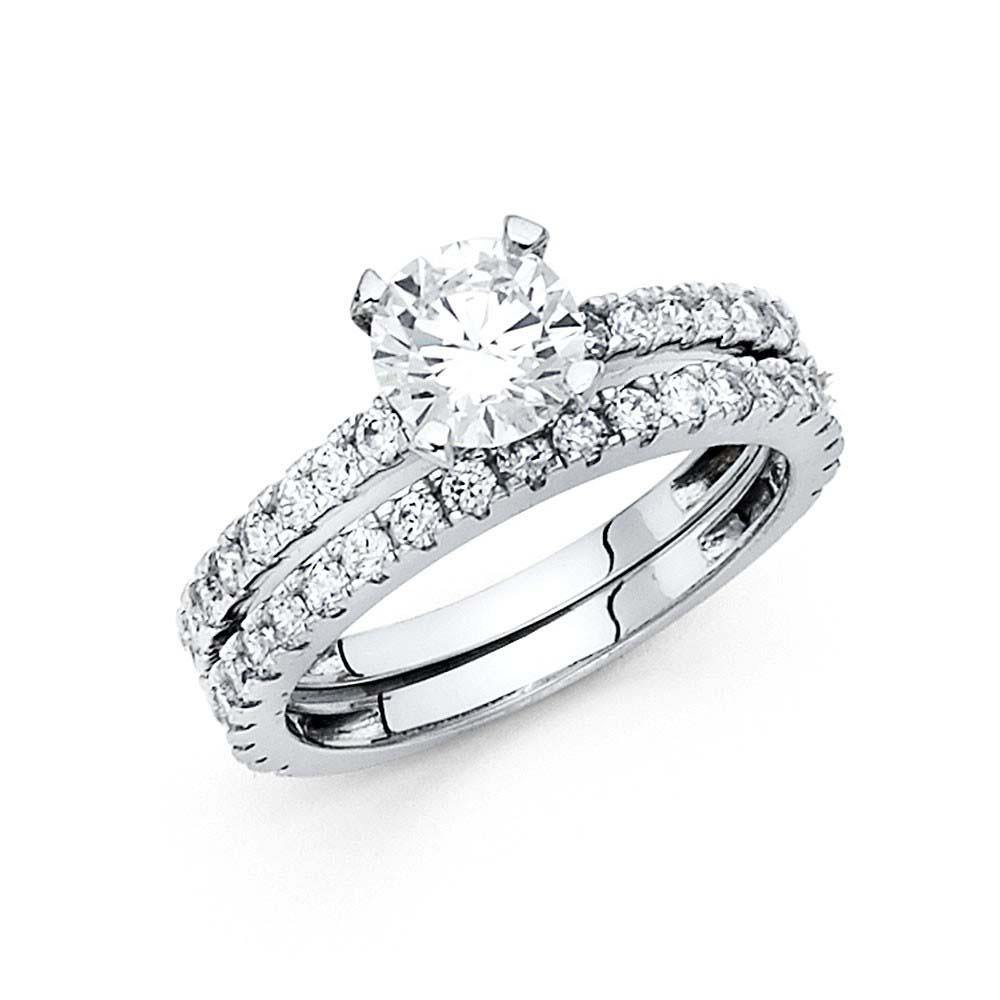 14K White Gold Round 2.5mm CZ Ladies Wedding Ring---Wedding Band and Engagement Ring are sold separately