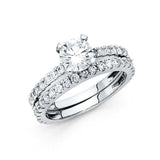 14K White Gold Round 2.5mm CZ Ladies Wedding Ring---Wedding Band and Engagement Ring are sold separately