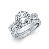 14K White Gold 8mm Round CZ Duo Set