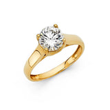14K Yellow Gold Polished Clear CZ Engagement Ring