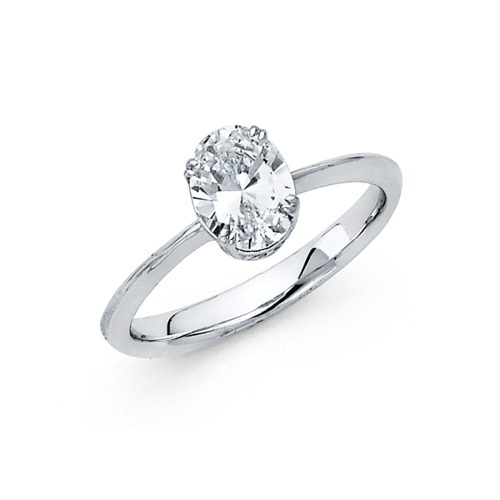 14K White CZ Engagement Ring 2.4grams
