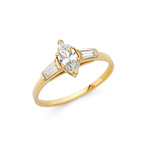 14K Yellow CZ Engagement Ring 1.8grams