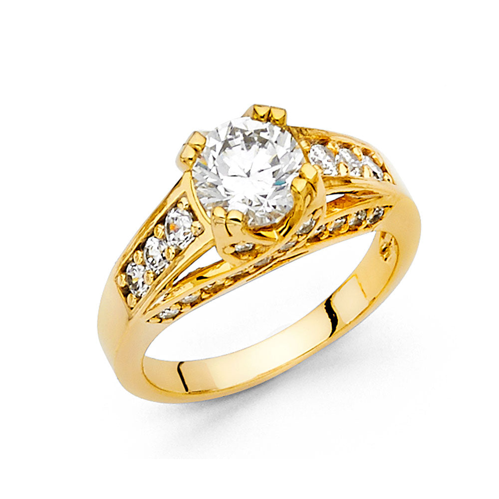 14K Yellow CZ Engagement Ring 5.6grams
