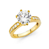 14K Yellow CZ Engagement Ring 4.4grams