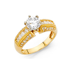 Load image into Gallery viewer, 14K Yellow CZ Engagement Ring
