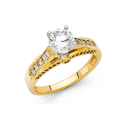 14K White CZ Engagement Ring 4grams