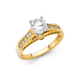 14K White CZ Engagement Ring 4grams