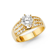 Load image into Gallery viewer, 14K Yellow Gold 4mm CZ Engagement Ring