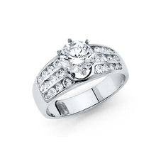 Load image into Gallery viewer, 14K White Gold 4mm CZ Engagement Ring