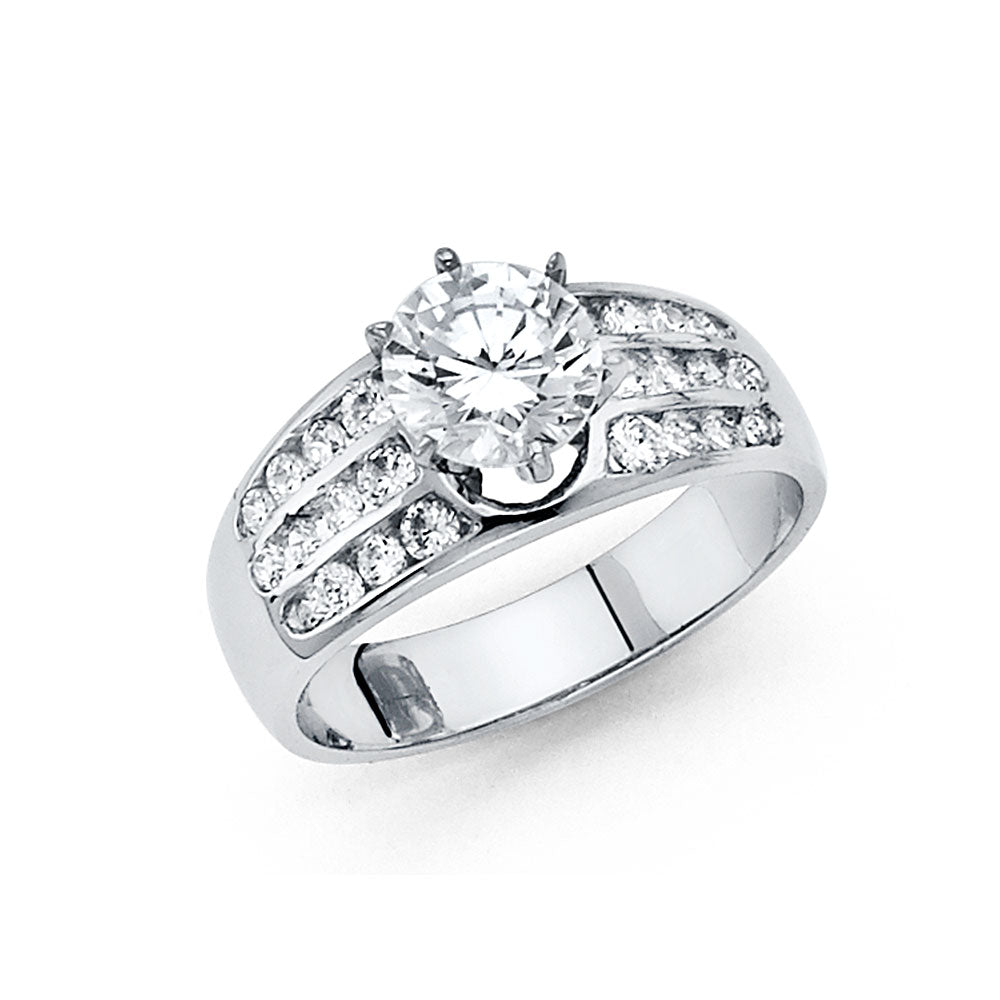 14K White CZ Engagement Ring 4.3grams