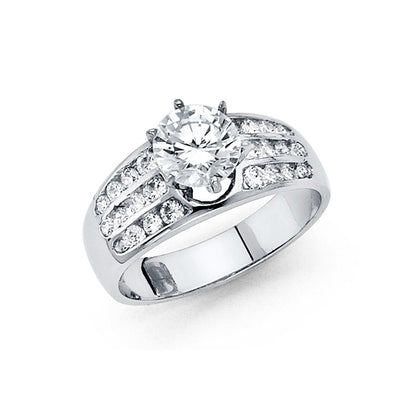 14K White CZ Engagement Ring 4.3grams
