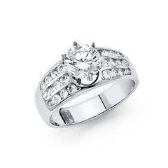 14K White CZ Engagement Ring 4.3grams
