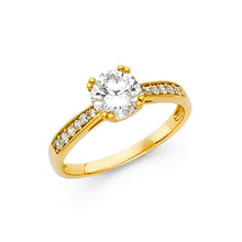 Load image into Gallery viewer, 14K Yellow Gold 2.5mm Round CZ Engagement Ring