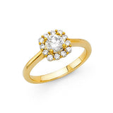 14K Yellow Gold 1.5mm Round CZ Engagement Ring