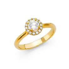 Load image into Gallery viewer, 14K Yellow Gold 1.5mm Round CZ Engagement Ring