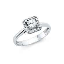 Load image into Gallery viewer, 14K White Gold Polished Clear CZ Engagement Ring