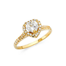 Load image into Gallery viewer, 14K Yellow Gold Polished Clear CZ Engagement Ring