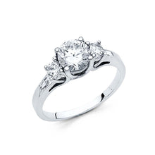 Load image into Gallery viewer, 14K White Gold Polished Clear CZ Engagement Ring