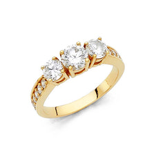 Load image into Gallery viewer, 14K Yellow Gold Polished Clear CZ Engagement Ring