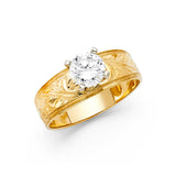 14K Yellow CZ Engagement Ring 4.6grams