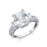 14K White Gold 2.5mm Clear CZ Engagement Ring