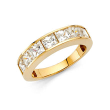 Load image into Gallery viewer, 14K Yellow Gold 4.5mm Clear CZ Ladies Wedding Band