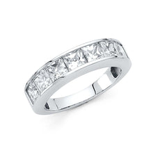 Load image into Gallery viewer, 14K White Gold 4.5mm Clear CZ Ladies Wedding Band