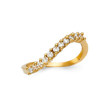 Load image into Gallery viewer, 14K Yellow Gold 2mm Clear CZ Ladies Wedding Band