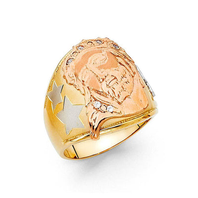 14K Yellow Gold CZ Men's Rings - silverdepot