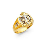 14K Two Tone CZ Men's Rings