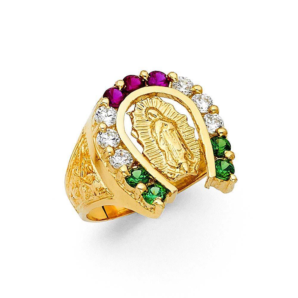 14K Yellow Gold CZ Men's Rings