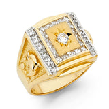 14K Yellow CZ MENS Ring 9.5grams