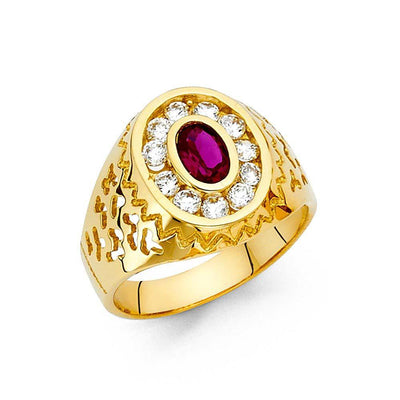 14K Yellow Gold CZ Men's Ring - silverdepot