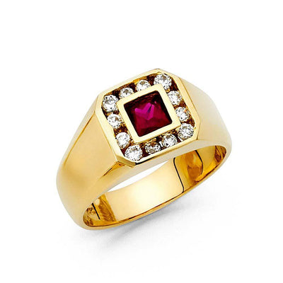 14K Yellow Gold CZ Men's Ring - silverdepot